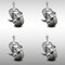 Service Caster 3.5 Inch SS Gray Polyurethane Swivel 10mm Threaded Stem Caster Set Brake SCC SCC-SSTS20S3514-PPUB-TLB-M1015-4 - alternate 1